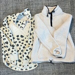 Cream and Black Button-Up Sherpas